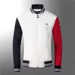 tommy hilfiger veste hiver v collar zip blanc